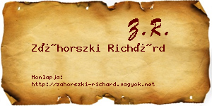 Záhorszki Richárd névjegykártya